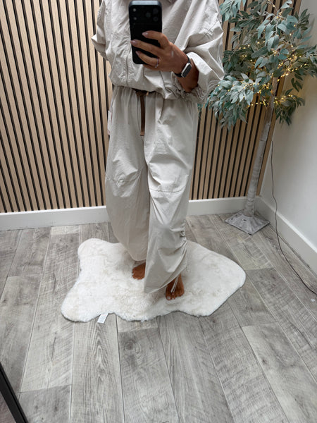 Cotton Rouched Leg Trouser