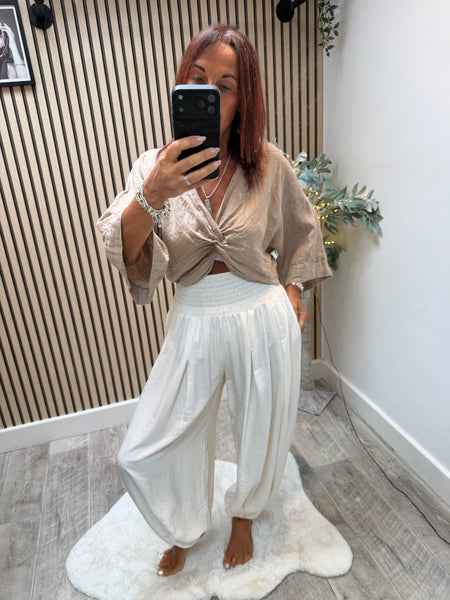Crinkle wide waist BalloonTrousers