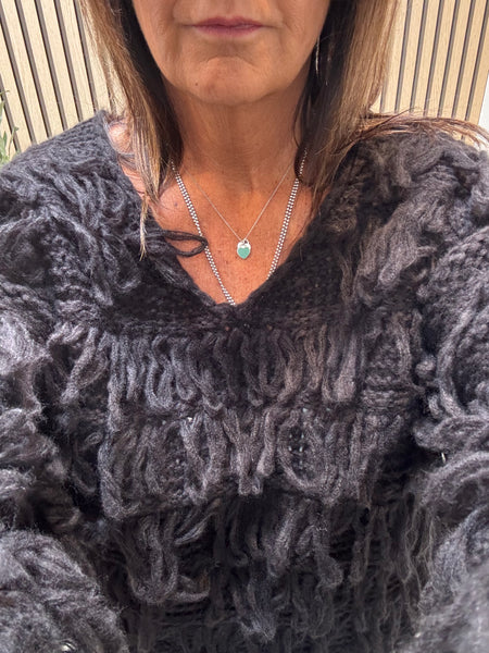 Loopy V Neck Jumper