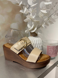 Wedge Buckle Strap Sandal