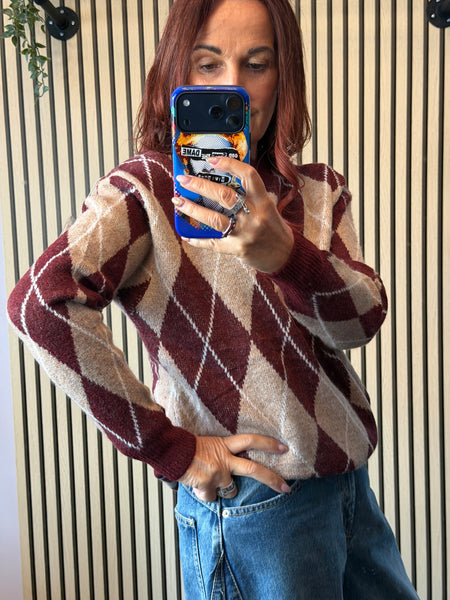 Argyle  soft knit jumper