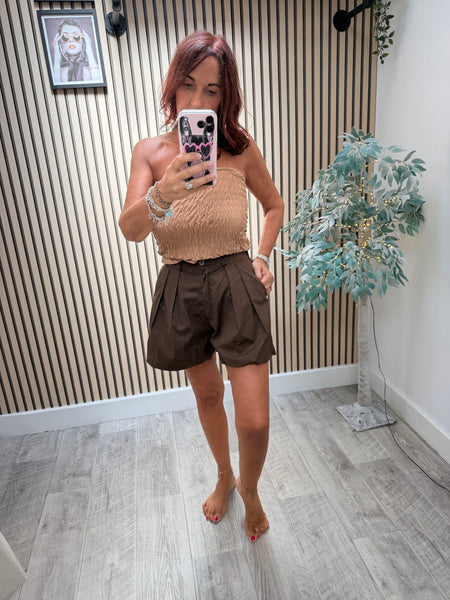 Sateen Puff hem Shorts