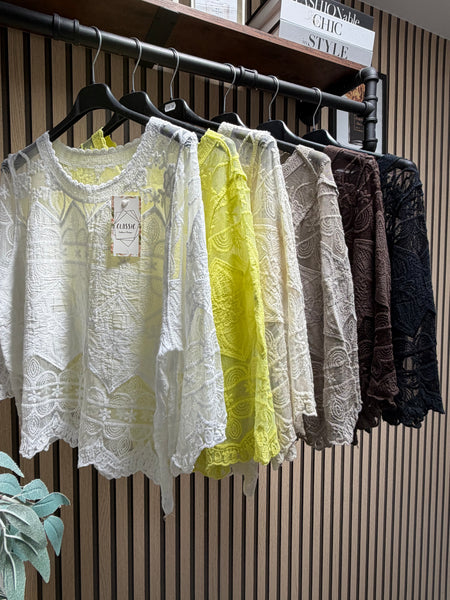 Lace / sheer panel Top
