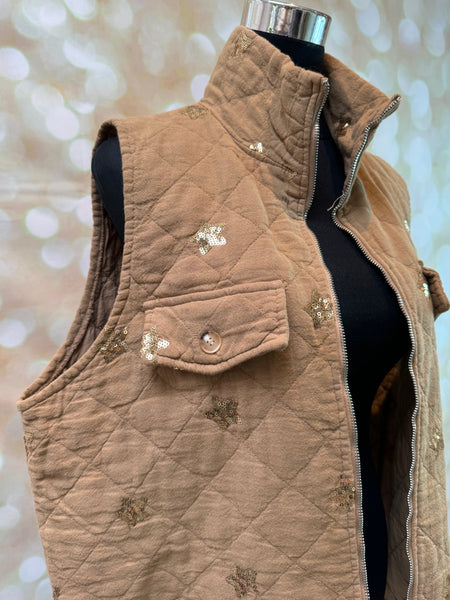 Sequin Star  Quilted Gilet