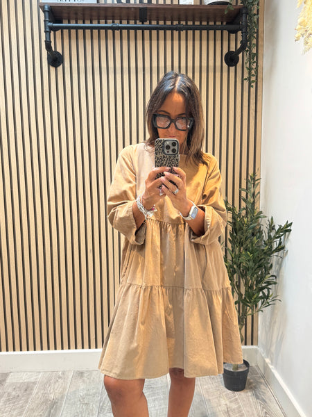 Studio Needlecord Tiered swing dress