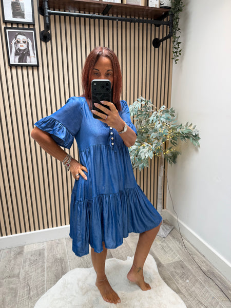 Denim tiered Dress