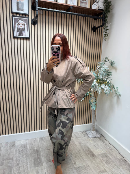 Short Belted Trench Coat