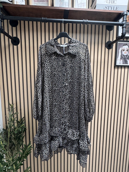Studio Animal print dress with frill hem
