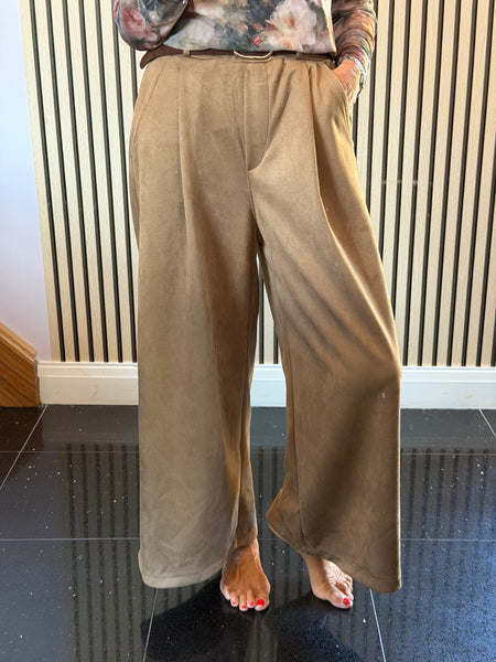 Faux Suede Culotte Trousers