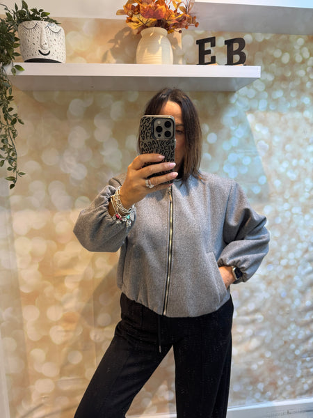 Bubble Hem Bomber Jacket