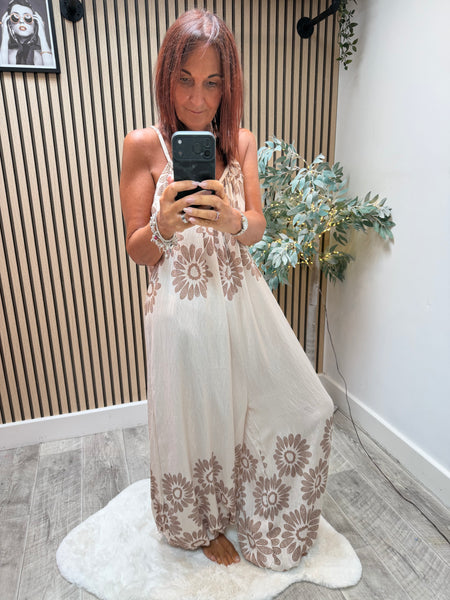 Floral Jumpsuit with Cuff hem