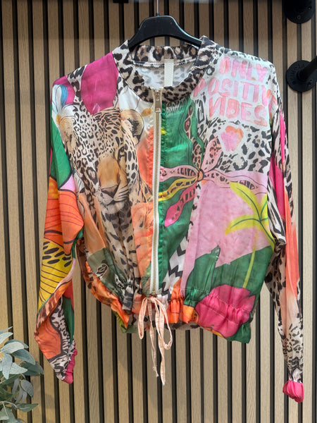 Silky Leopard Bomber Jacket