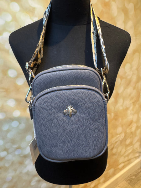 Across body Bee Bag with leopard Strap