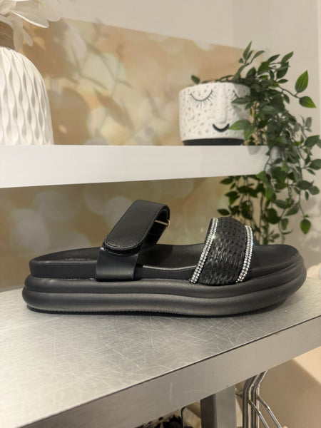 Double Strap Diamante Slider