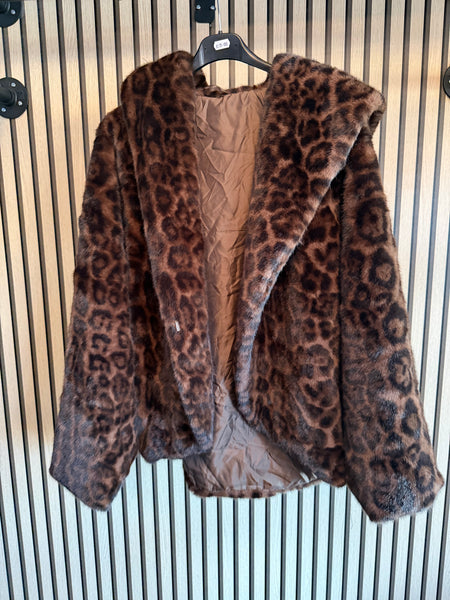 Luxe Cropped Leopard Fur  Jacket