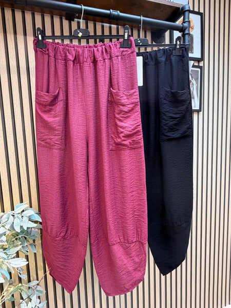 Basic Crinkle Tulip Hem Trousers