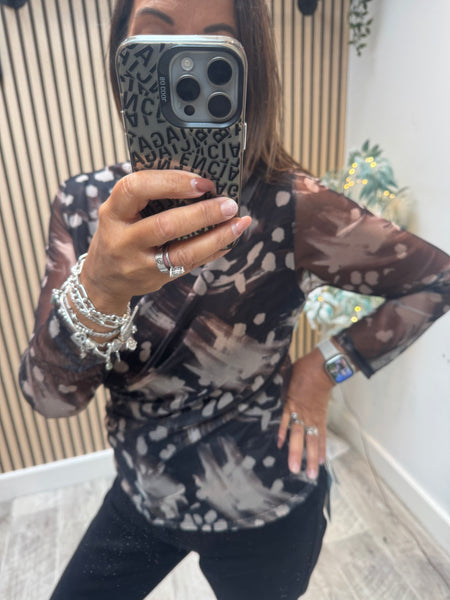 Studio Sheer Rouched  Top