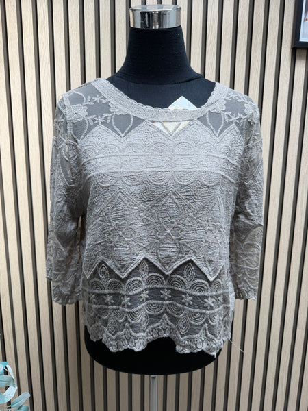 Lace / sheer panel Top
