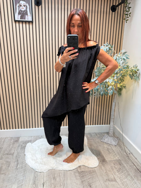 Asymetric Top with Cuffed  trousers