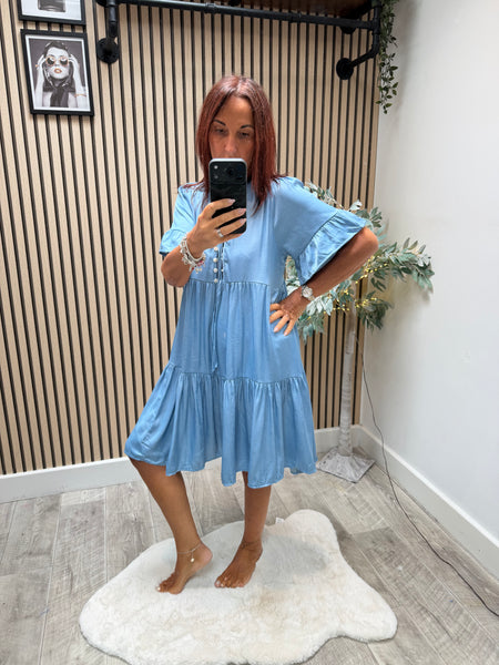 Denim tiered Dress