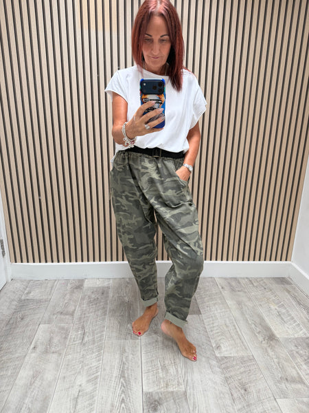 Magic Camo Belted Trousers