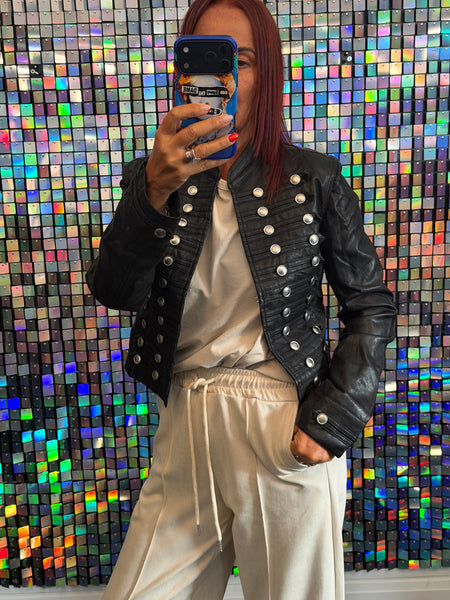 Pleather Military Jacket
