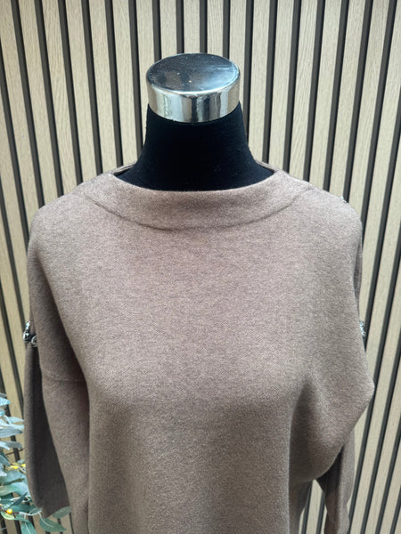 Embellished Balloon Sleeve Jumper