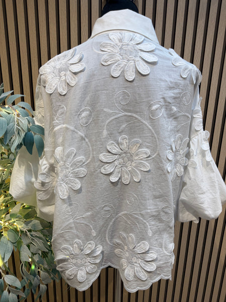 Puff sleeve floral blouse