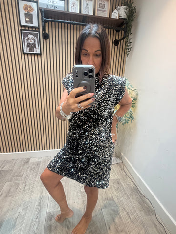 Studio Velour / Sequin Rouched Front Dress