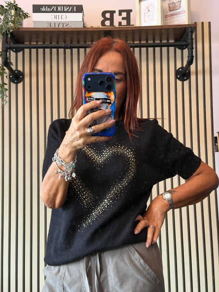 Embellished Heart Soft Knit Jumper
