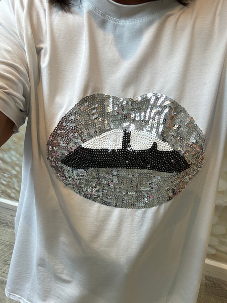 Sequin Lips  T shirt