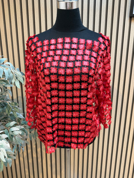 Floral Cut Out Boxy Top