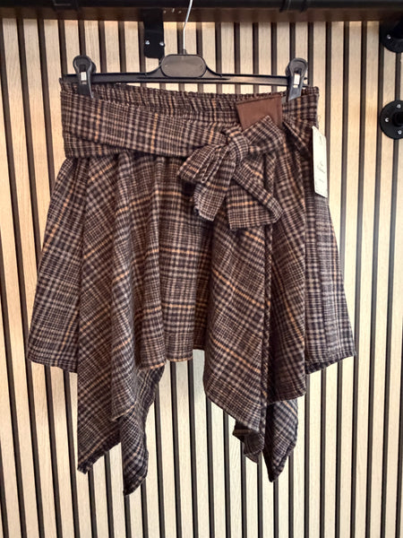Checked Hanky Hem Skirt