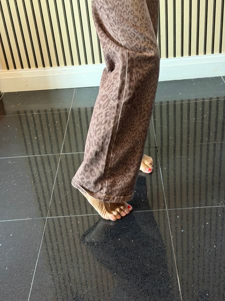 Leopard Wide Leg Jeans