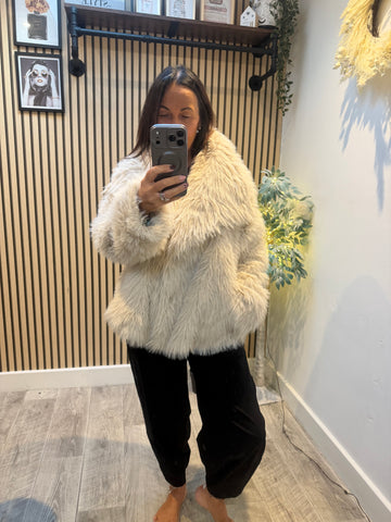 Luxe Fluffy Cropped Fur  Jacket