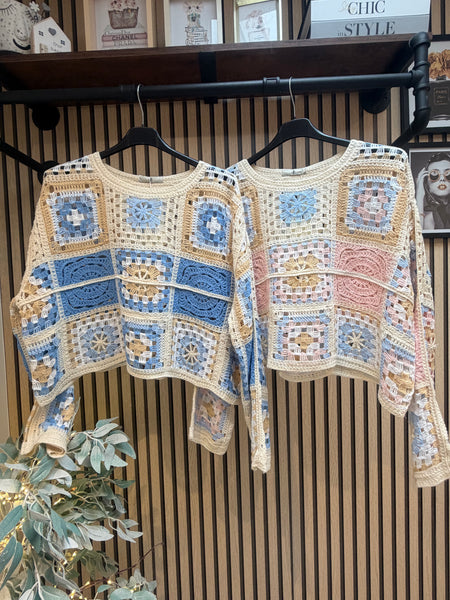 Cropped Boxy  crochet Top