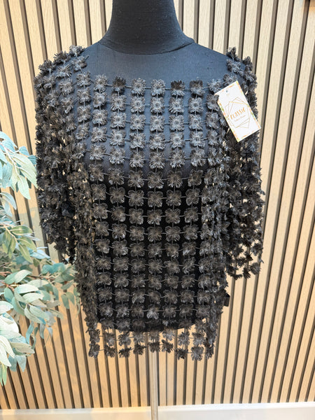 Floral Cut Out Boxy Top