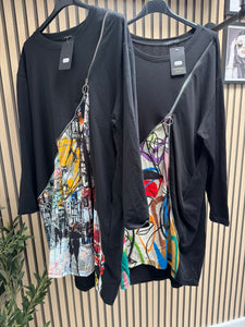 Sweatdress with popart silky panel