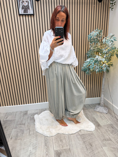 Shimmer Cuffed Balloon Leg Trouser