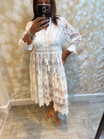 Studio Embellished Lace  Dress