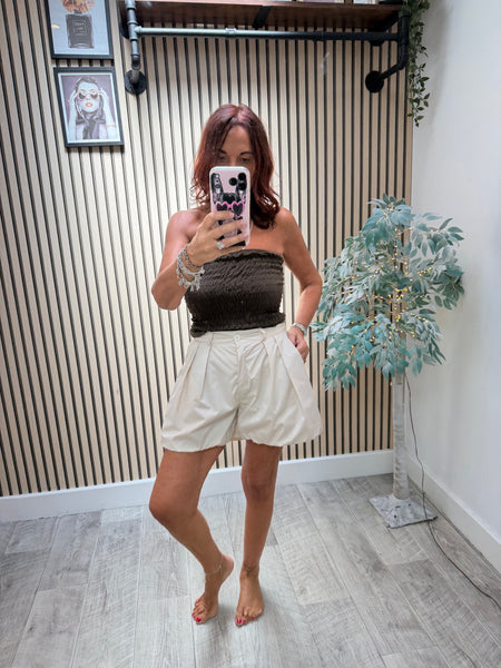 Sateen Puff hem Shorts