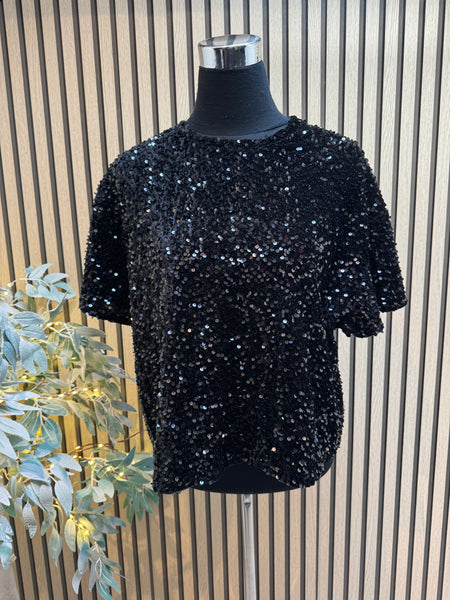 Velour / Sequin Boxy Top