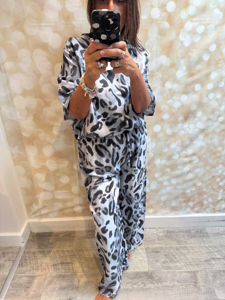2 Piece Leopard Trouser / Tunic  set