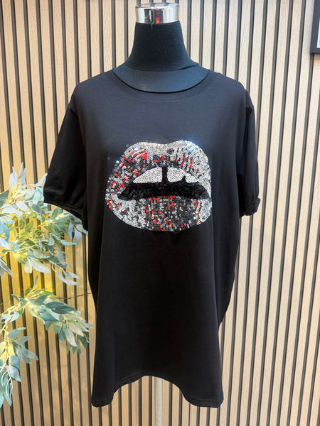 Sequin Lips  T shirt