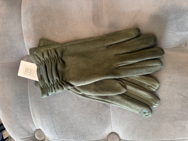 Suedette Rouched detail Gloves