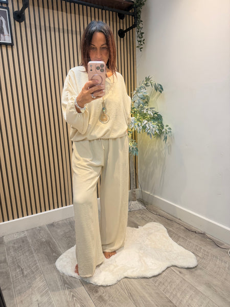 Studio 2 Piece Crinkle Palazzo Trouser / Top set