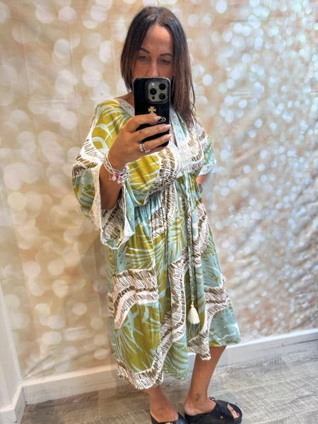 Jungle Dress with embellished trim