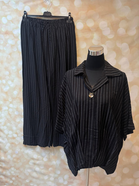 Curve Pinstripe Trouser Set