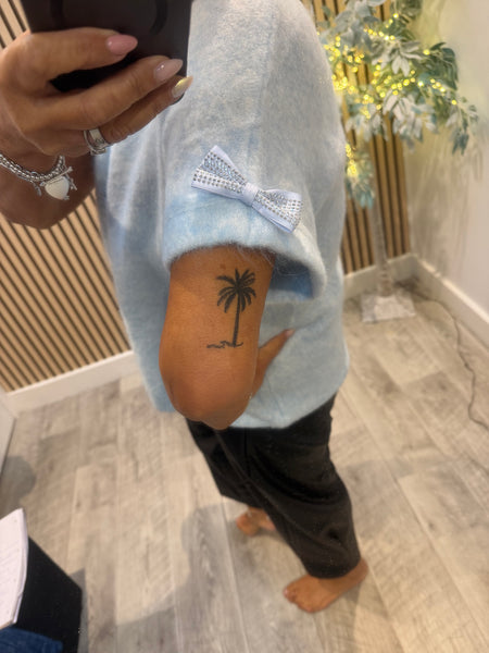 Soft Knit Boxy Jumper with Bow Sleeve