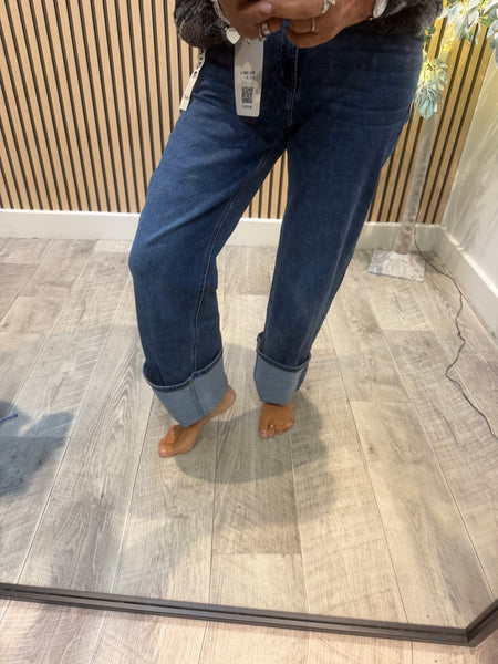 Wide leg Stretch Denim Jeans